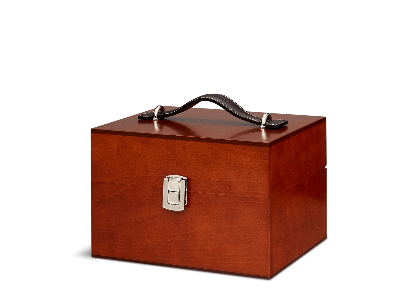 For the leather connoisseur. Presented in a stunning Beechwood box. A wonderful gift or addition to the shoe arsenal. Solid beech frame made in France, with a natural finish and vegetal leather trims. The Groom Deluxe Box contains the following: 2 x 100ml shoe polish tin (1 x black, 1 x dark brown) 1 x renovator cream 2 x Spatula brushes 2 x Shoe polisher brushes 2 x Small spreaders 1 x Polish cloth Size: 37X20X15cm