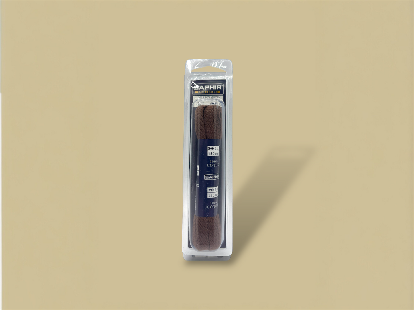 Saphir Beauté du Cuir Cotton Medium Brown Shoelaces - Brillaré Leather Care - 2