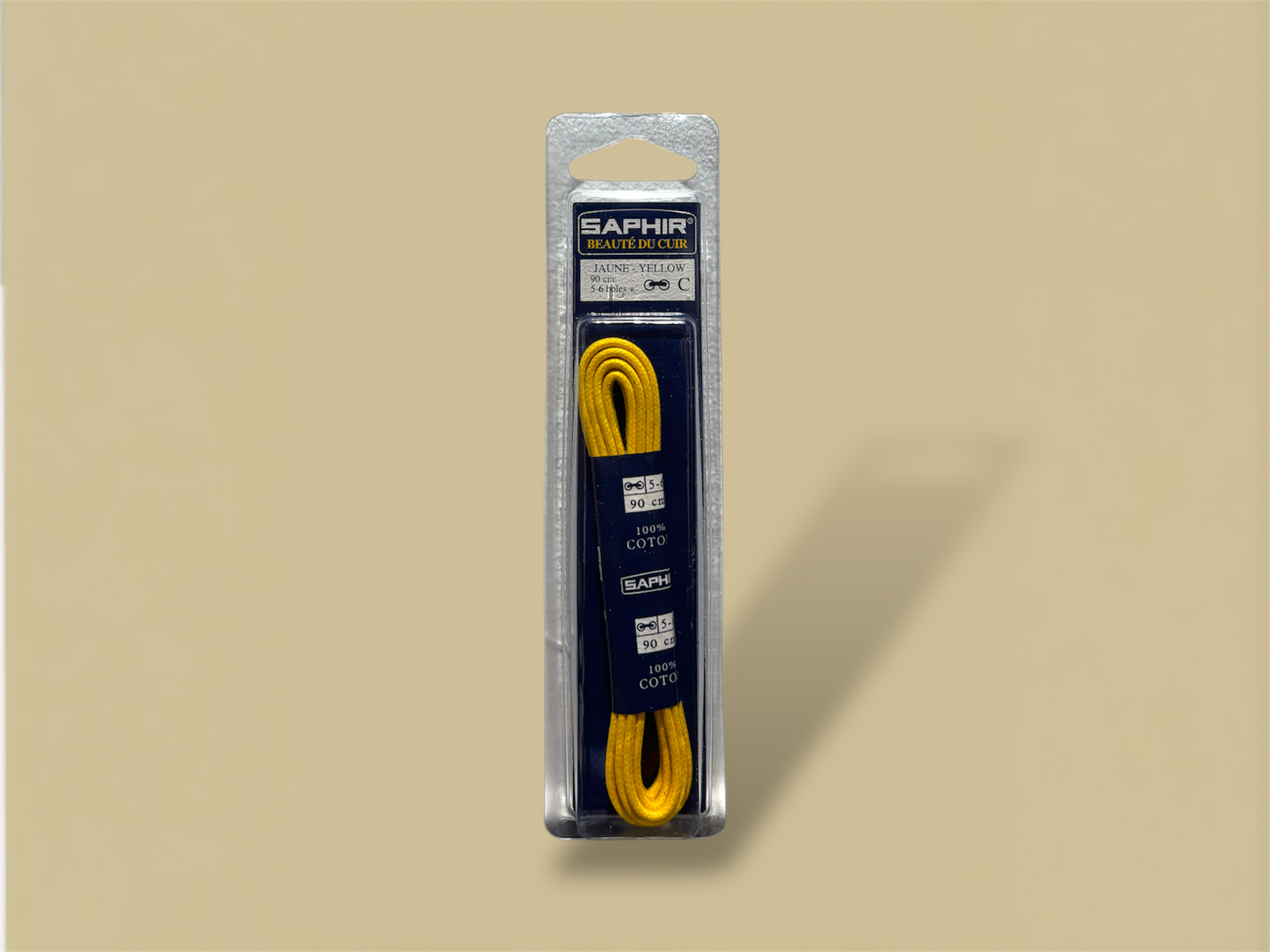 Saphir Beauté du Cuir Cotton Yellow Shoelaces - Brillaré Leather Care - 3