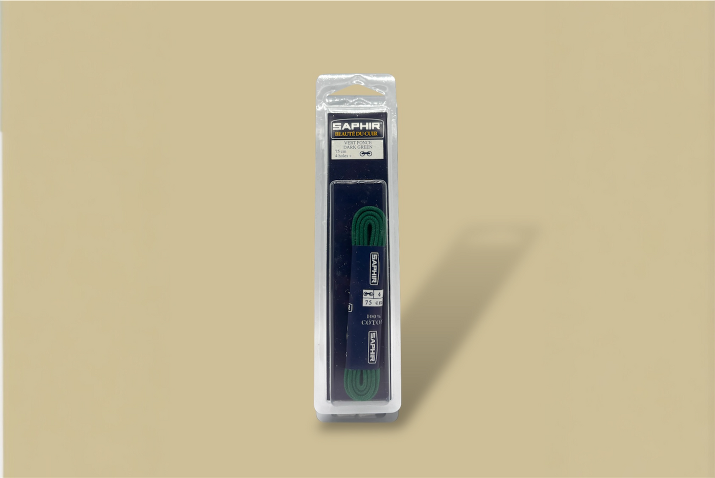 Saphir Beauté du Cuir Cotton Dark Green Shoelaces - Brillaré Leather Care - 1