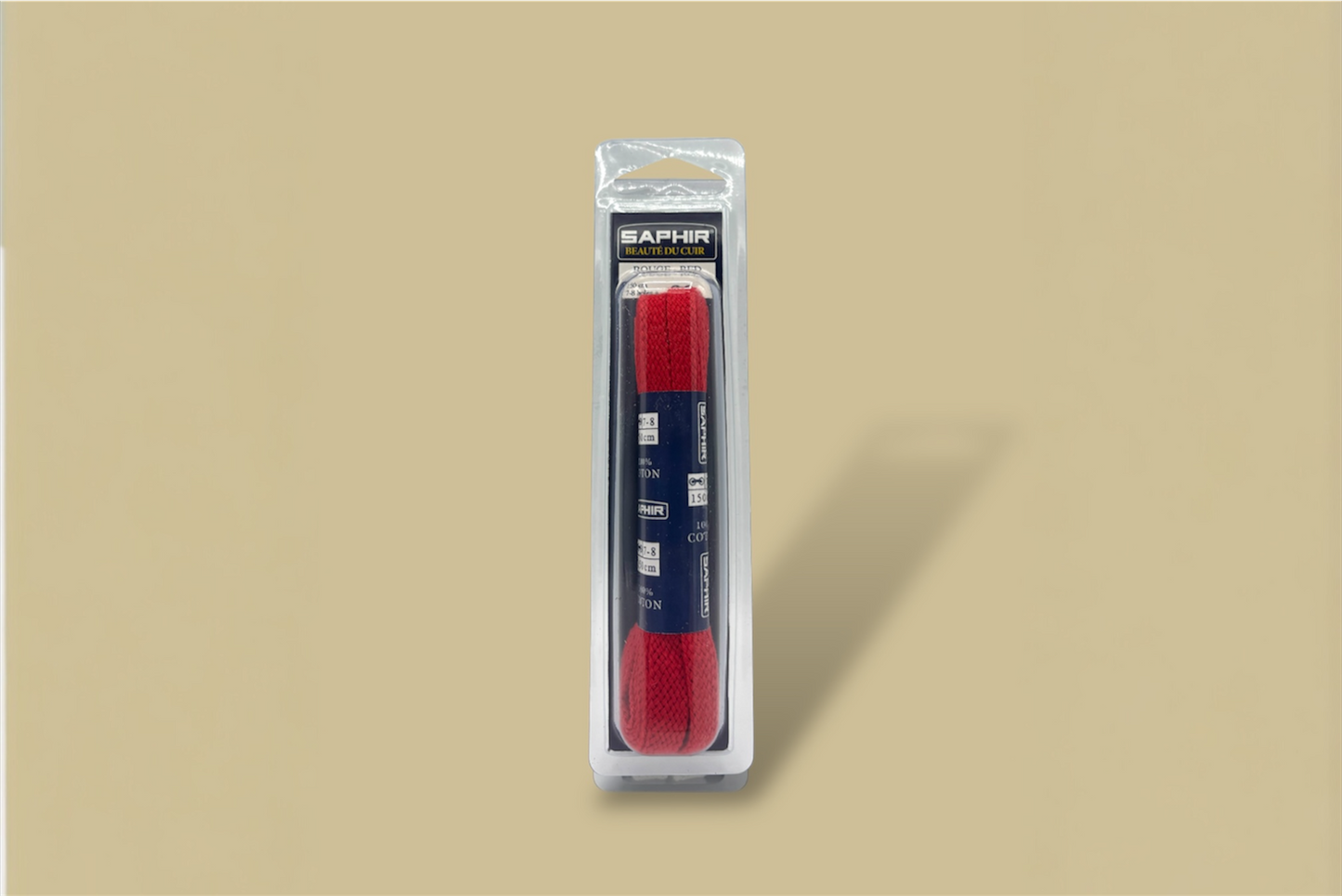 Saphir Beauté du Cuir Cotton Red Shoelaces - Brillaré Leather Care - 1