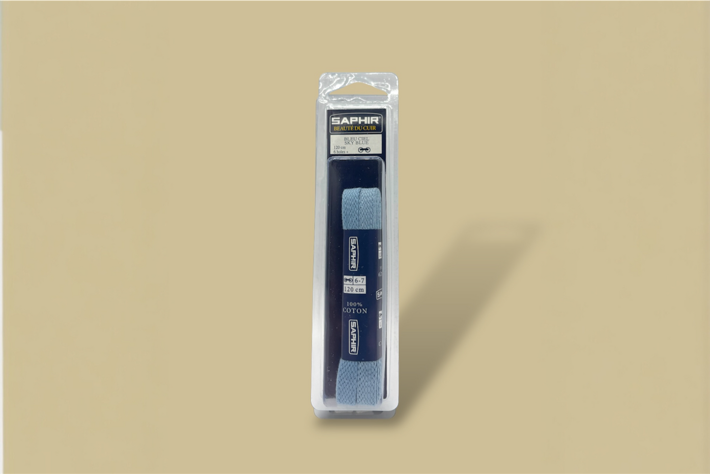 Saphir Beauté du Cuir Cotton Sky Blue Shoelaces - Brillaré Leather Care - 1