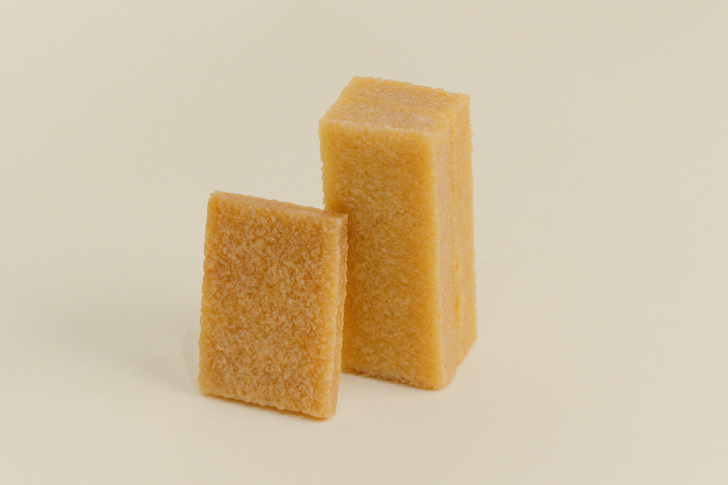 Brillaré Magic Brick suede eraser, nubuck cleaner, sneaker cleaner, sole edge cleaner, and suede care product close up size comparison between standard and XL 3