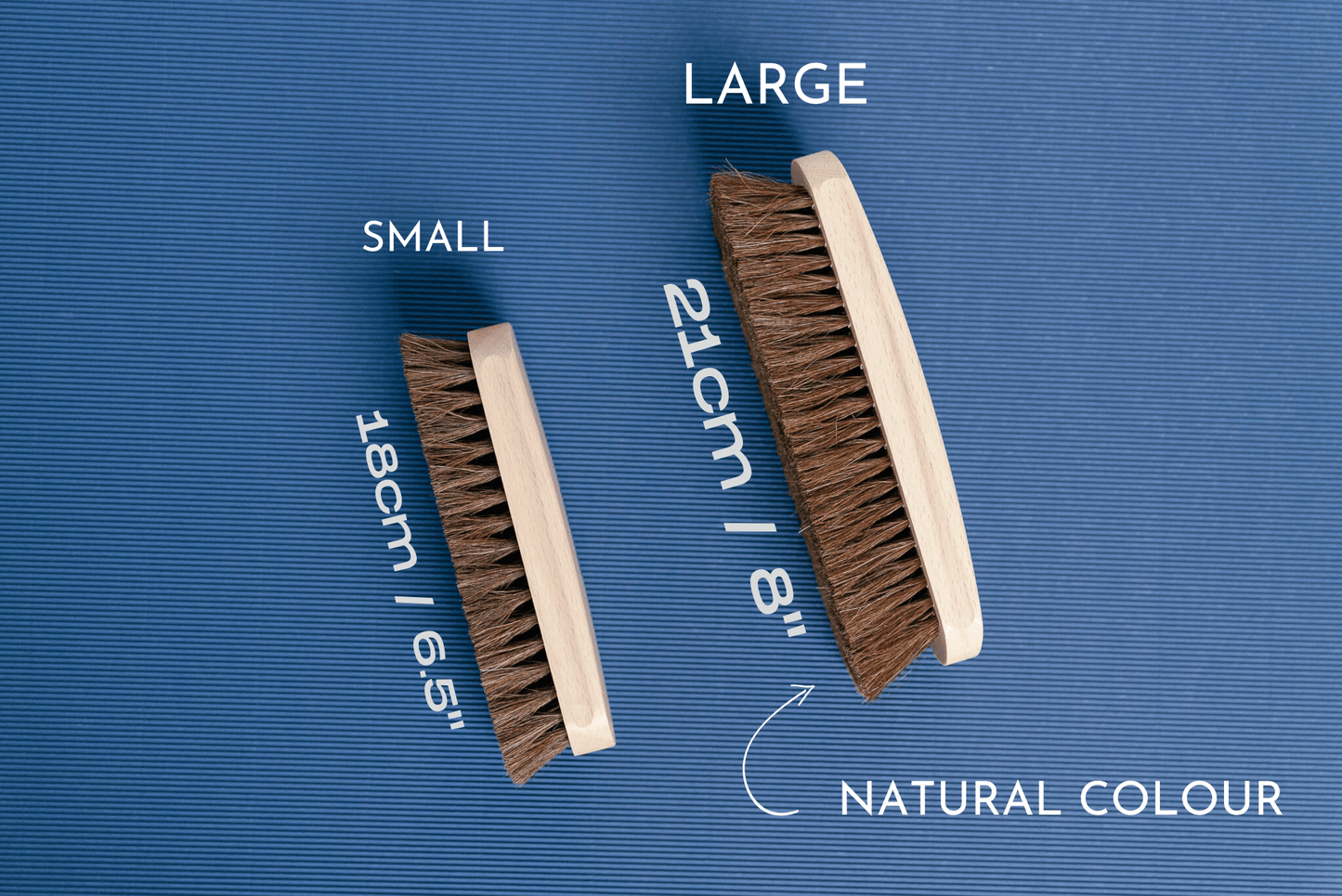 Saphir Beaute De Cuir shine brush displayed in natural in large and small to compare sizes