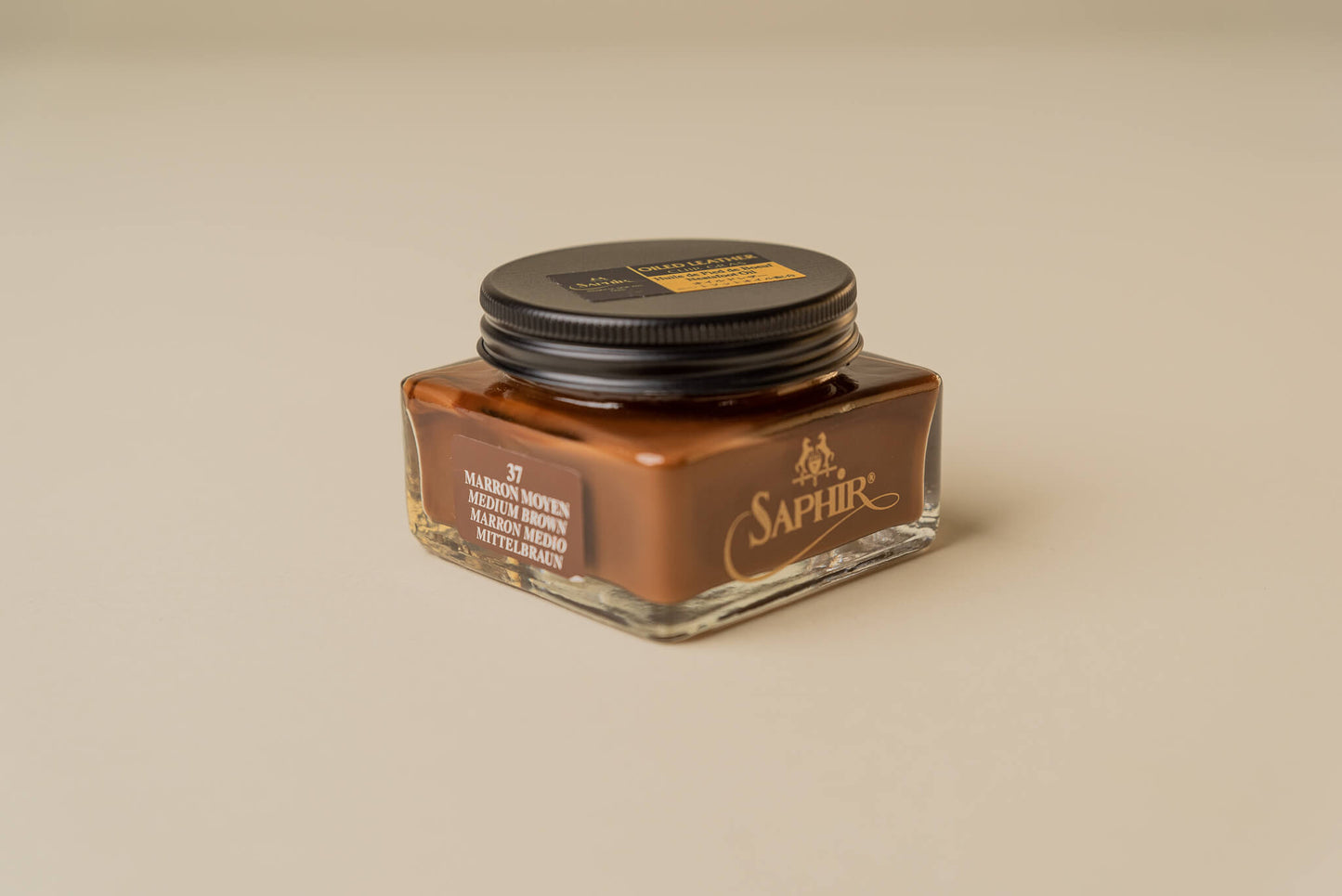Saphir Medaille d'Or Oiled leather cream Medium brown 37 - Brillare