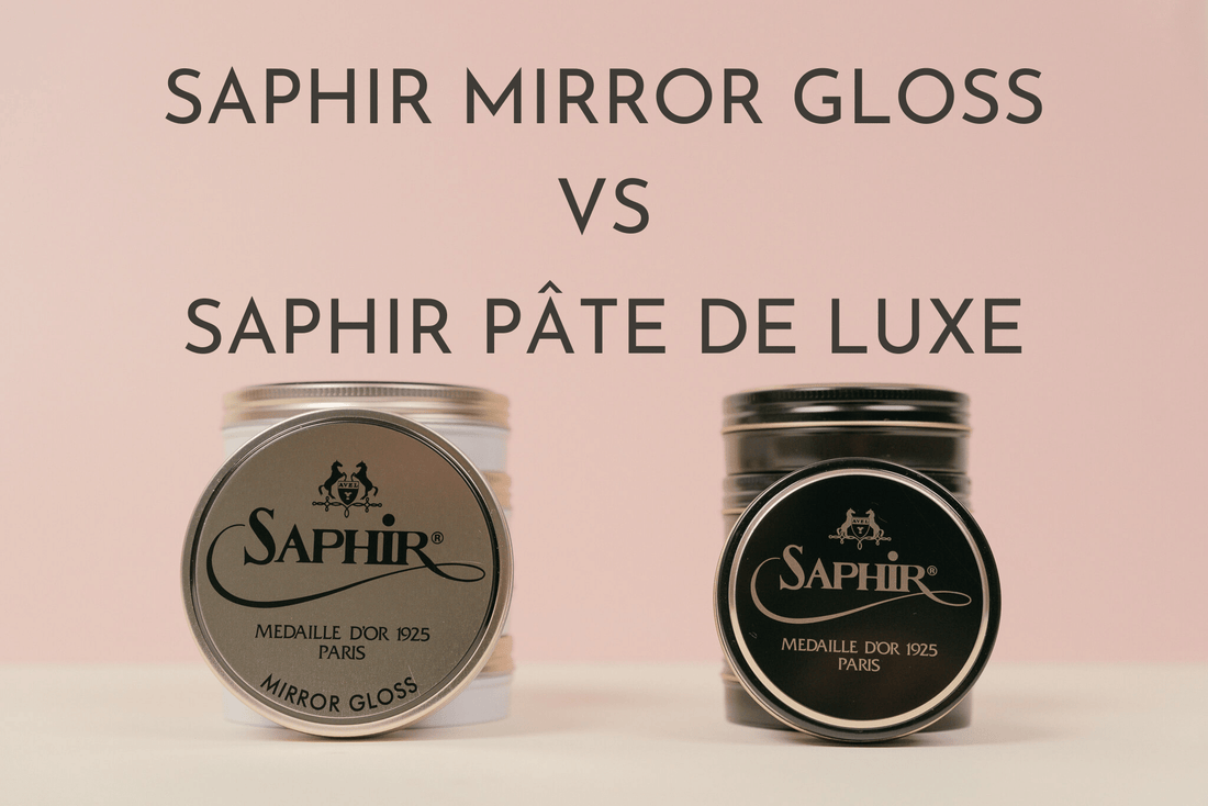 Saphir Mirror Gloss stack shown along side Saphir Pate De Luxe Stack, both Medaille d'or saphir product
