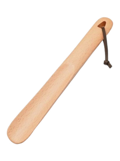 Wooden Shoe Horn W/ Leather Strap