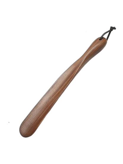 Wooden Shoe Horn W/ Leather Strap