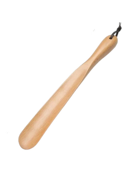 Wooden Shoe Horn W/ Leather Strap