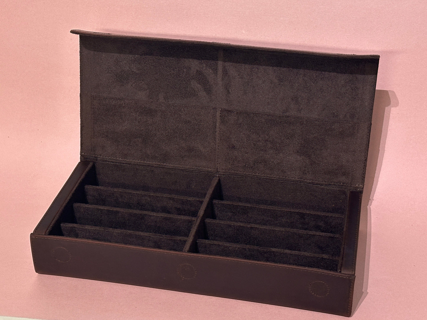 Eye Glasses Box 8 Slots Storage Case Genuine Leather