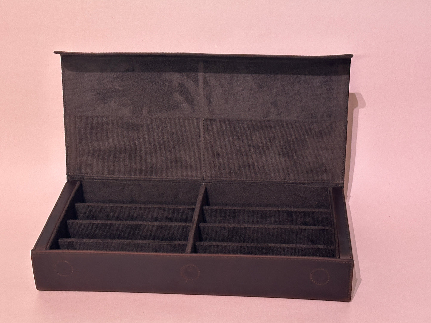 Eye Glasses Box 8 Slots Storage Case Genuine Leather