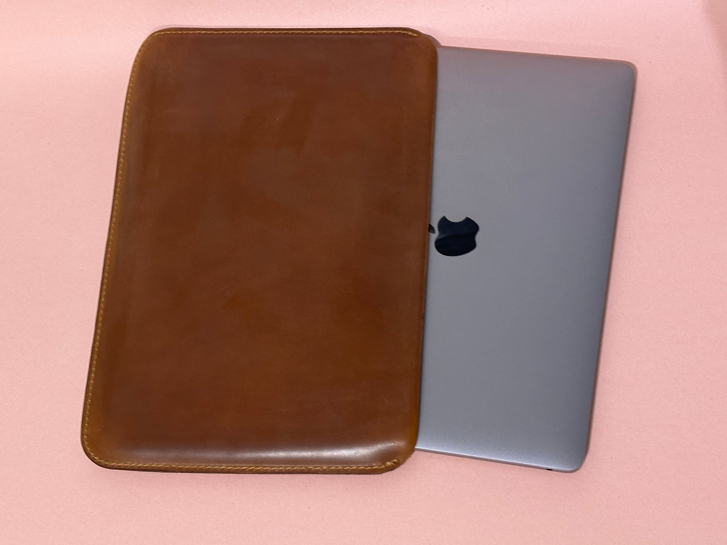 Cow Leather Laptop Sleeve, Brown — Fits 13.3" MacBook Air/Pro & Similar Laptops