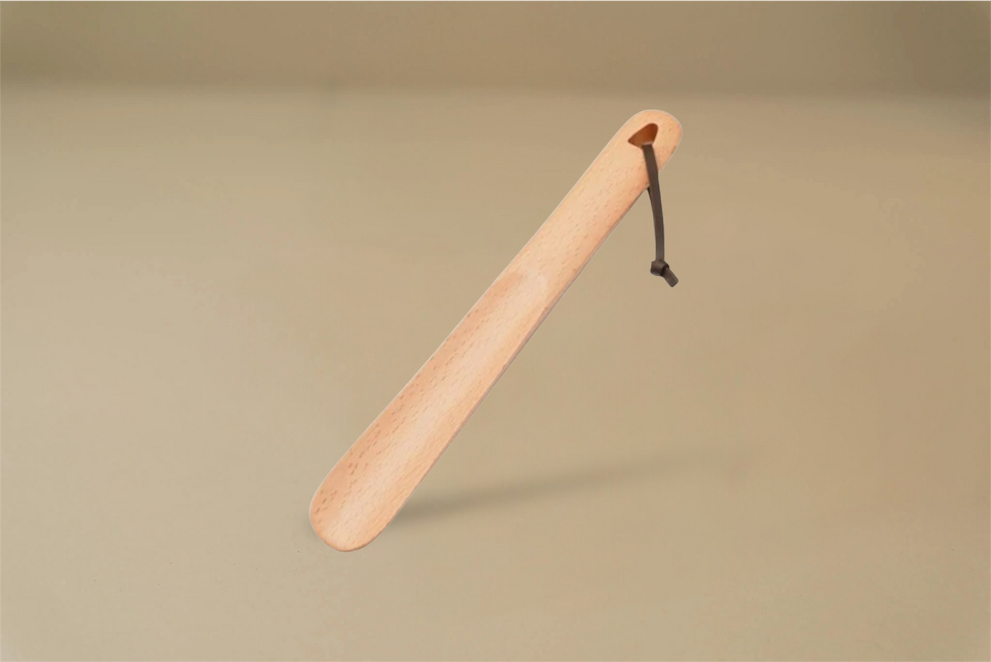 Wood Shoe Horn With Leather Strap - Solid Walnut/Beech Wood - 28cm/38cm/50cm/60cm/75cm - Brillaré Leather Care - 4