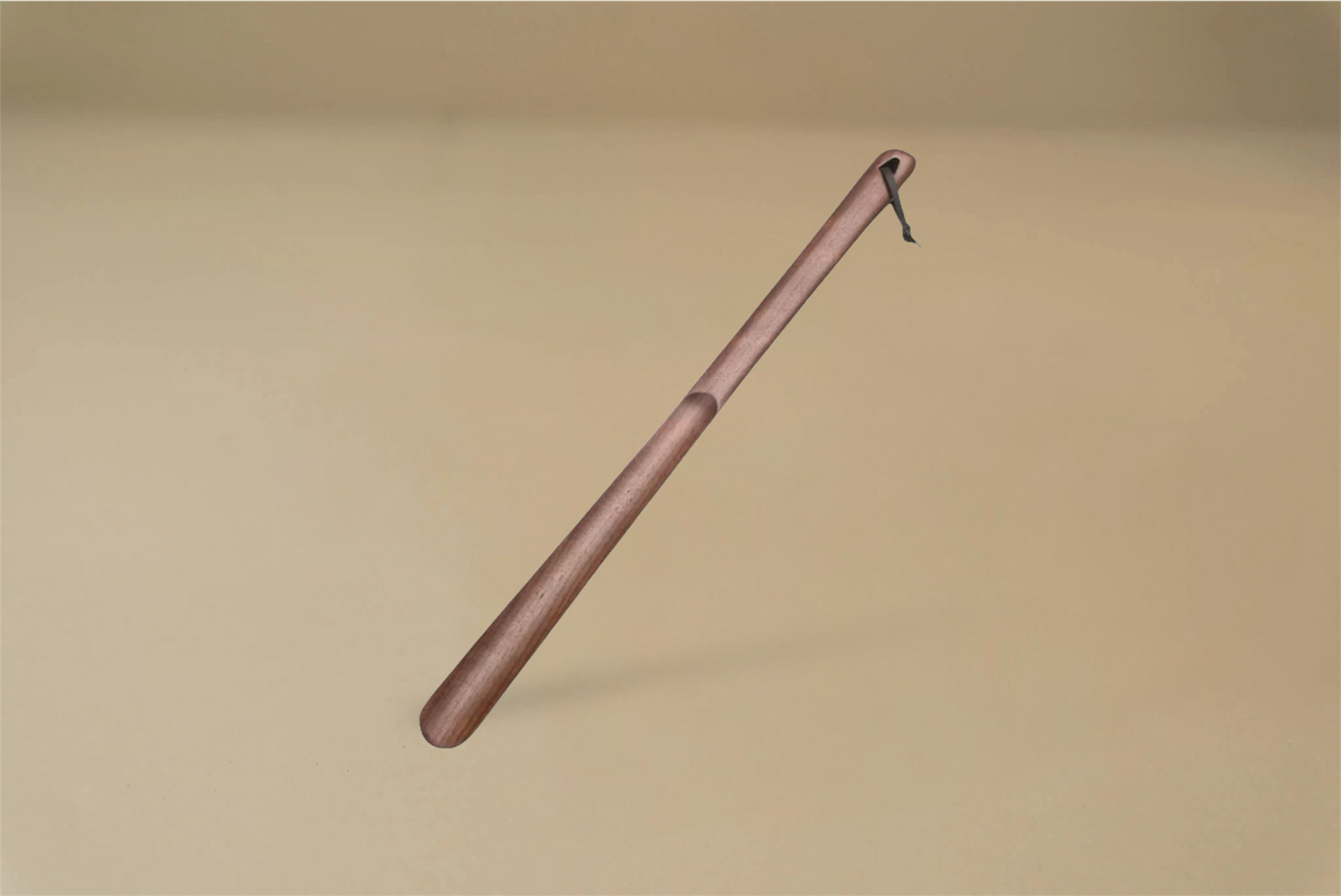 Wood Shoe Horn With Leather Strap - Solid Walnut/Beech Wood - 28cm/38cm/50cm/60cm/75cm - Brillaré Leather Care - 9