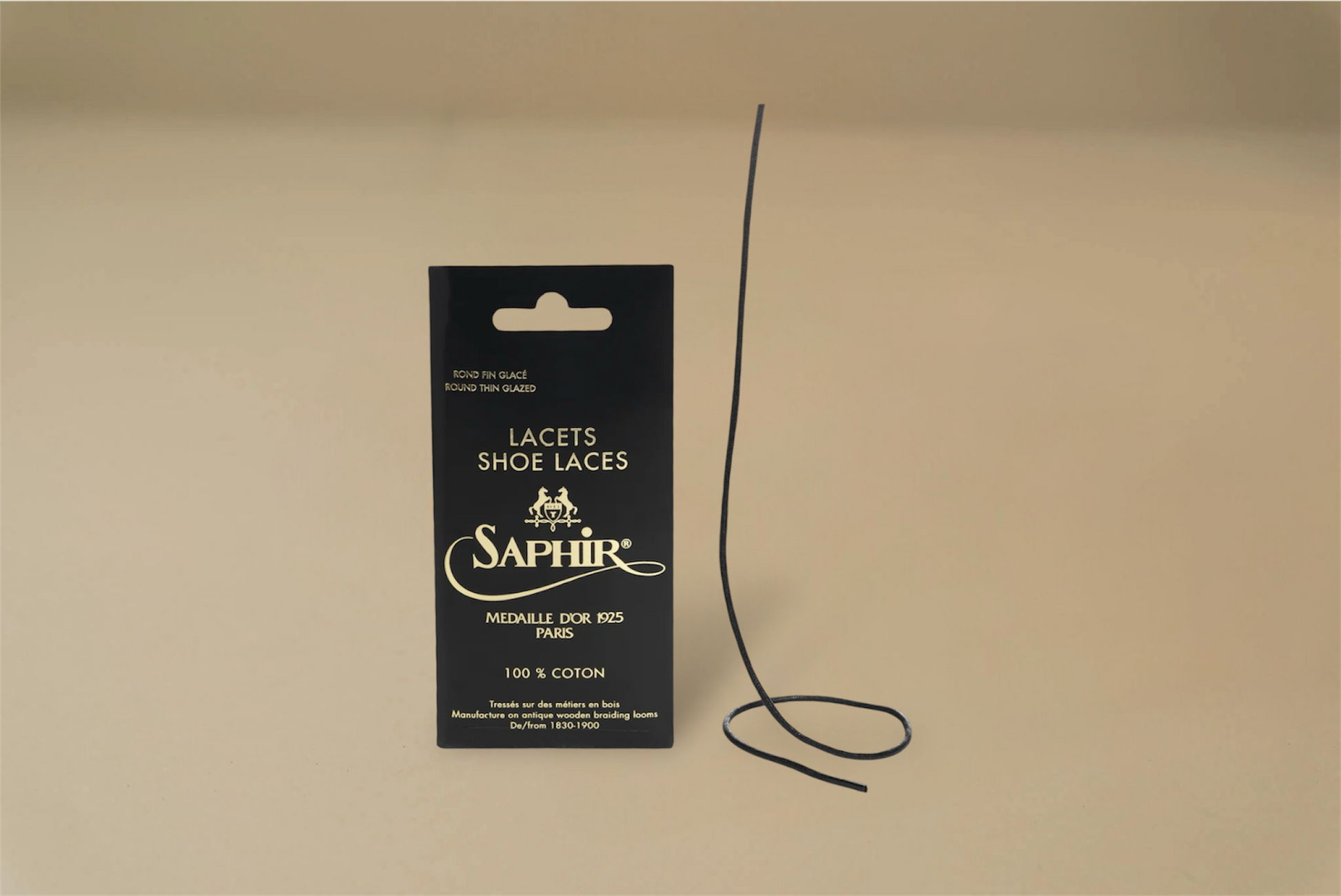 Saphir Medaille d'Or 1925 Luxury Waxed Round Braided Dress Shoe Laces - Black/Havano/Tobacco Brown/Medium Brown/Light Brown - Brillaré Leather Care - 1 