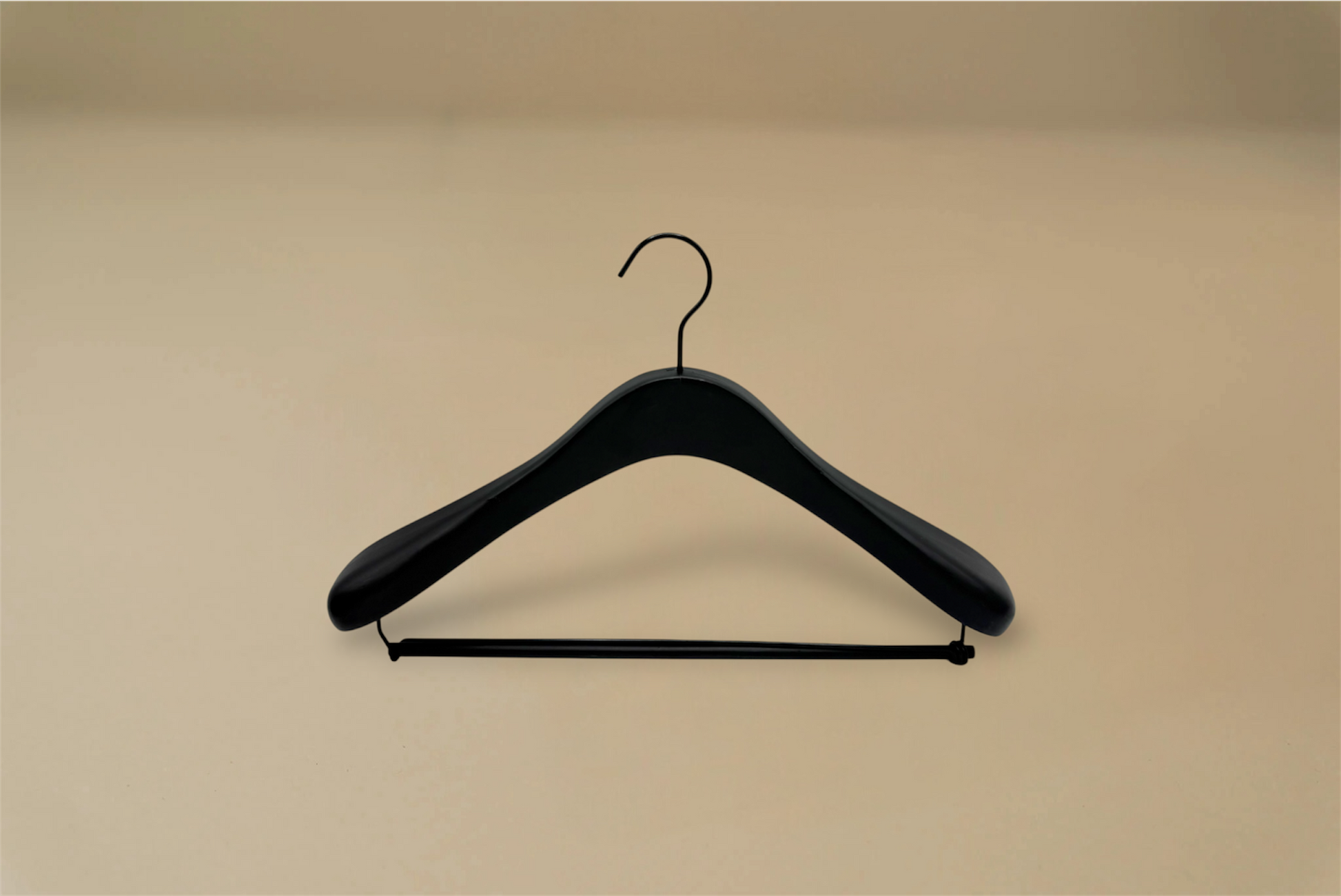 Solid Wood Hanger - Black/Silver - Brillaré Leather Care - 1