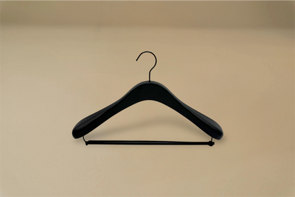 Solid Wood Hanger - Black/Silver - Brillaré Leather Care - 1