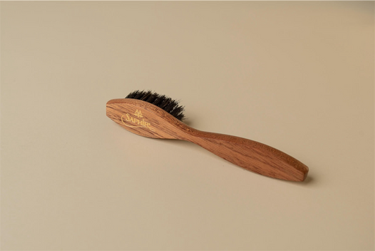 Saphir Medaille d'Or 1925 Wood Spatula Horse Hair Shoe Brush - Black/Neutral - Brillaré Leather Care - 1
