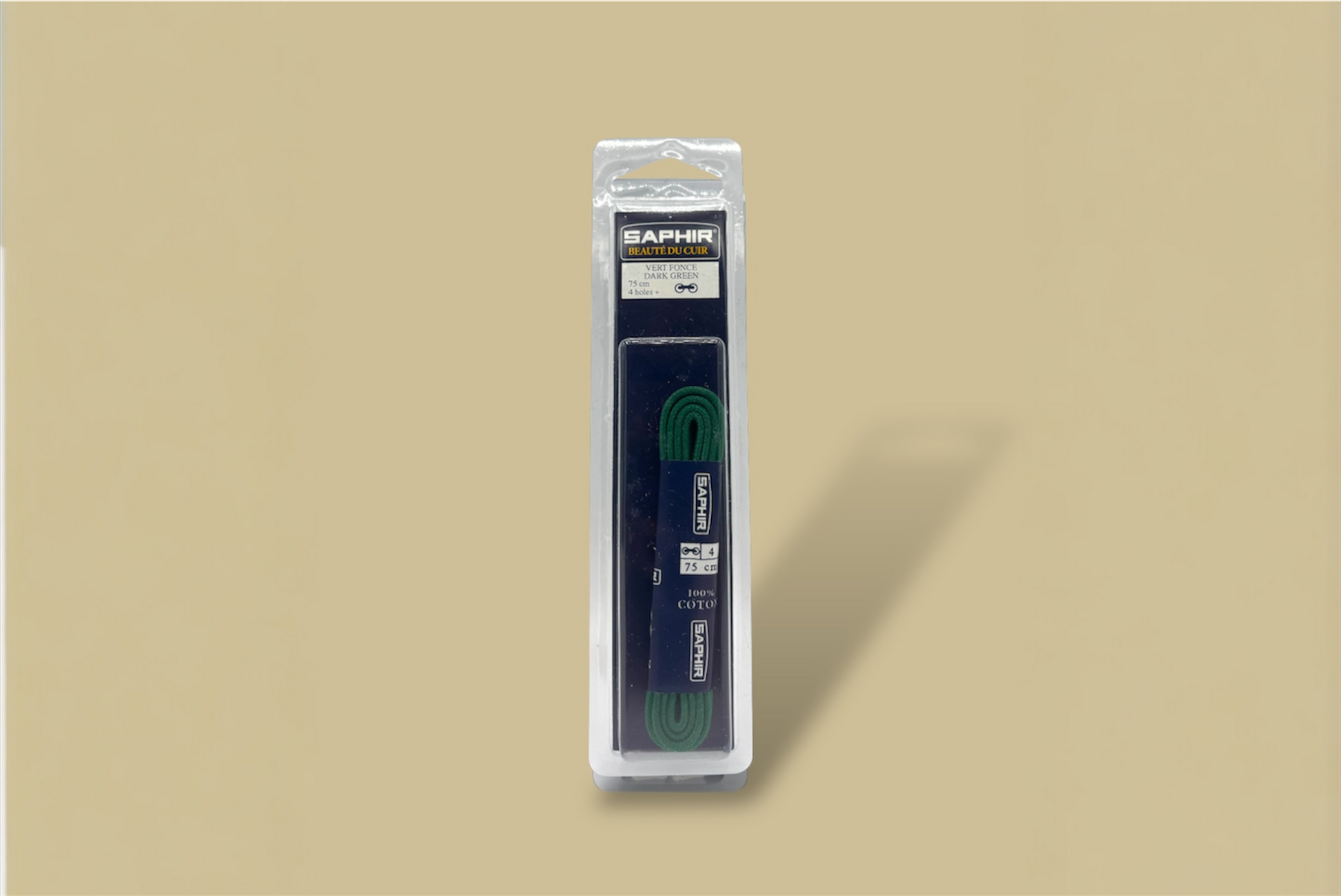 Saphir Beauté du Cuir Cotton Dark Green Shoelaces - Brillaré Leather Care - 1 