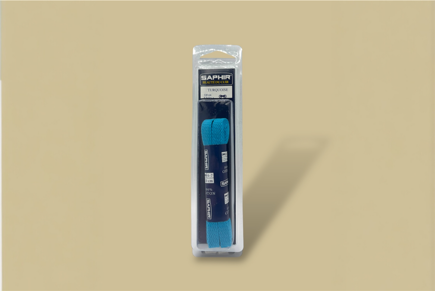 Saphir Beauté du Cuir Cotton Turquoise Shoelaces - Brillaré Leather Care - 1 
