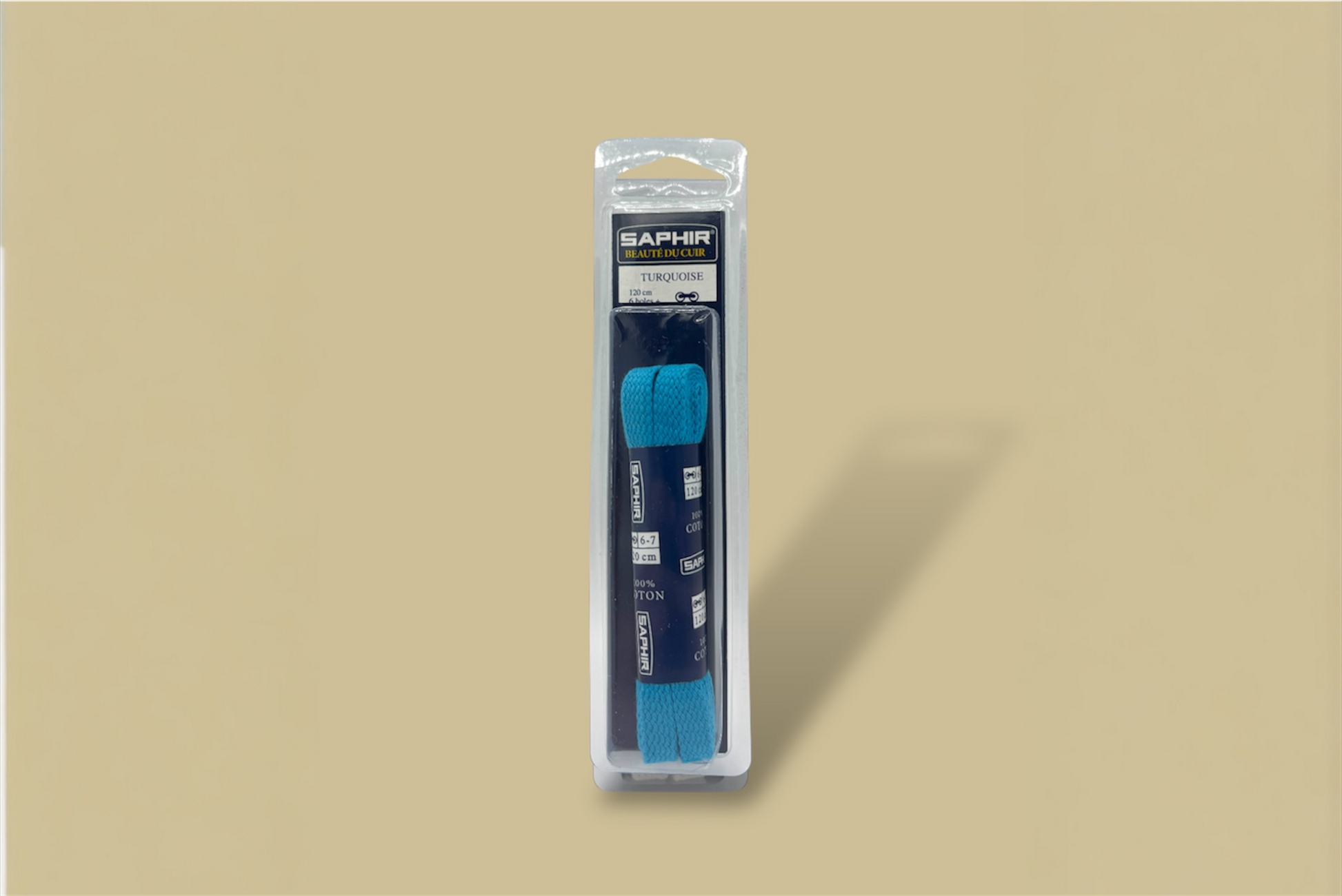 Saphir Beauté du Cuir Cotton Turquoise Shoelaces - Brillaré Leather Care - 1 