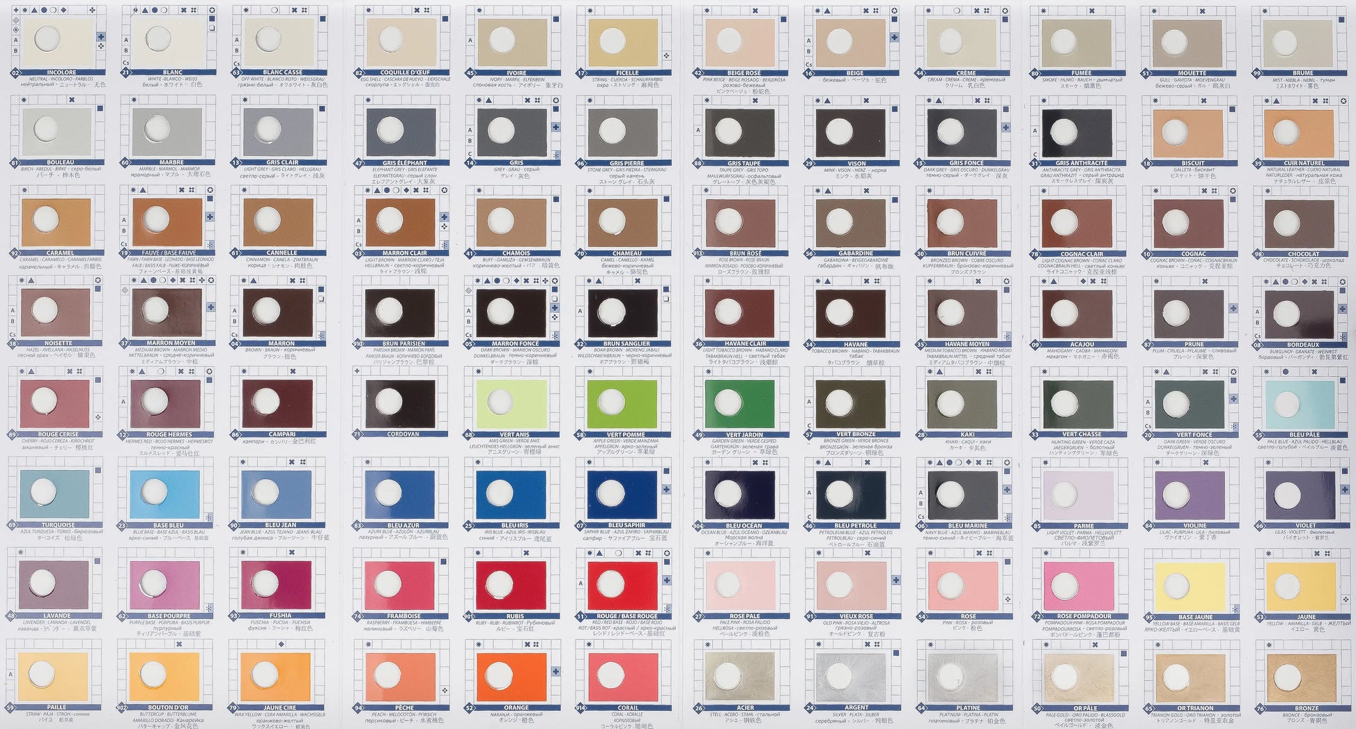 Saphir Beauté du Cuir Recolorant Colour Chart Nuancier -  Brillaré Leather Care - 4