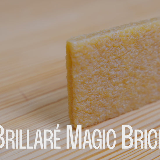 Brillaré Magic Brick suede eraser, nubuck cleaner, sneaker cleaner, sole edge cleaner, and suede care product close up video of how to use 