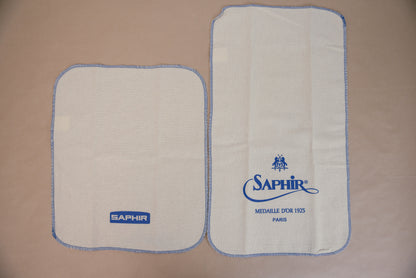 Side by side comparison of Saphir Medaille d'or and BDC polishing cloths