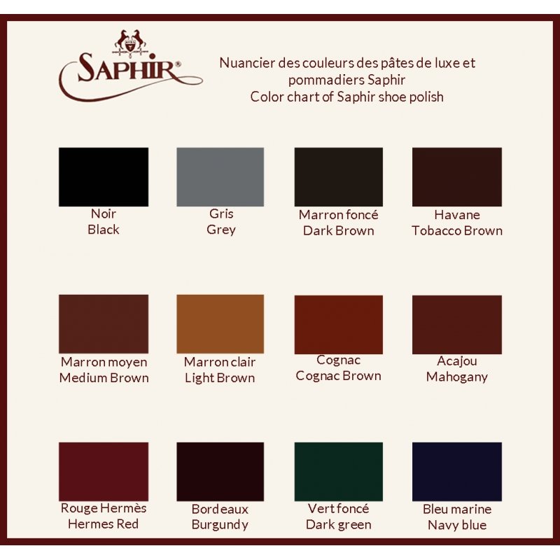 Saphir cream store polish colors